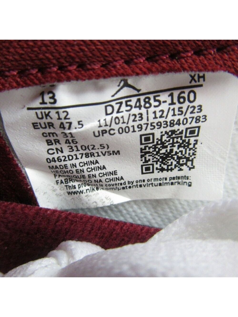 Jordan 1 Retro High OG Artisanal Team Red Sneakers Mens Size 13 NEW - Picture 10 of 16